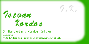 istvan kordos business card